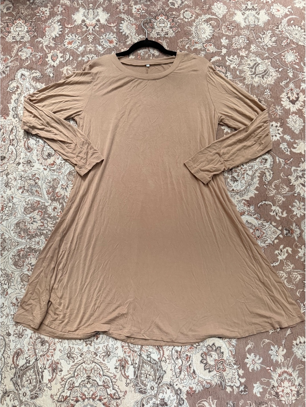 Women’s beige long sleeve shirt dress